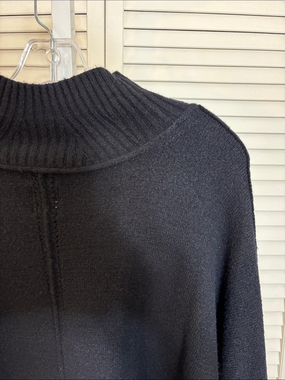 Anthropologie Maeve Black Mock Neck Ribbed Hem Wool Blend Sweater XL - Picture 8 of 13